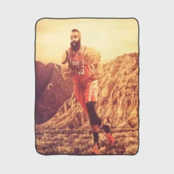 James Harden Energetic NBA Basketball Player Fleece Blanket 1