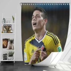 James Rodriguez Colombian Football Player Shower Curtain