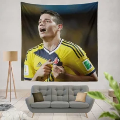 James Rodriguez Colombian Football Player Tapestry