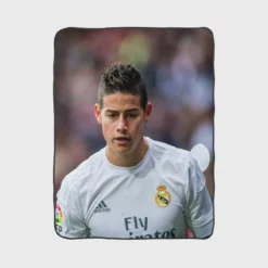 James Rodriguez Colombian Football Player on National Team Fleece Blanket 1