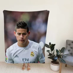 James Rodriguez Colombian Football Player on National Team Fleece Blanket