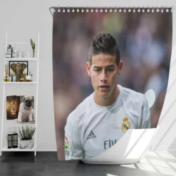 James Rodriguez Colombian Football Player on National Team Shower Curtain