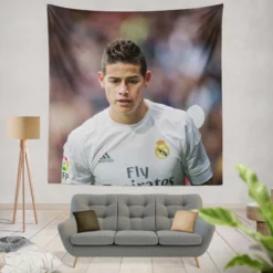 James Rodriguez Colombian Football Player on National Team Tapestry