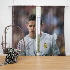 James Rodriguez Colombian Football Player on National Team Window Curtain