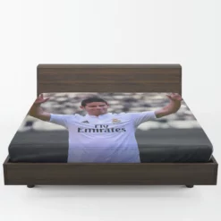 James Rodriguez Energetic Real Madrid Football Player Fitted Sheet 1