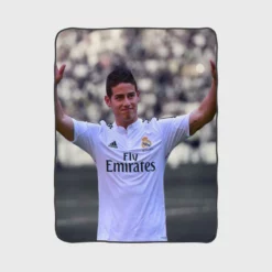 James Rodriguez Energetic Real Madrid Football Player Fleece Blanket 1