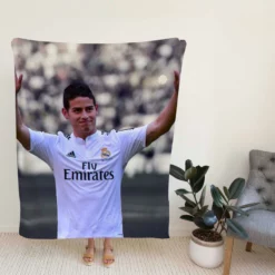 James Rodriguez Energetic Real Madrid Football Player Fleece Blanket