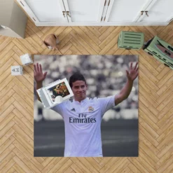 James Rodriguez Energetic Real Madrid Football Player Rug