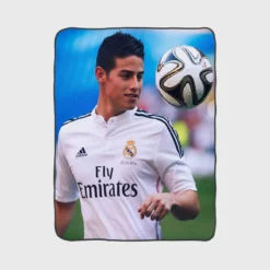 James Rodriguez Popular Real Madrid Football Player Fleece Blanket 1