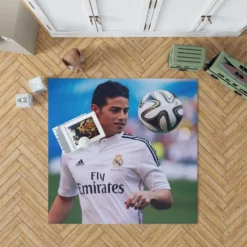 James Rodriguez Popular Real Madrid Football Player Rug