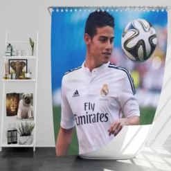 James Rodriguez Popular Real Madrid Football Player Shower Curtain