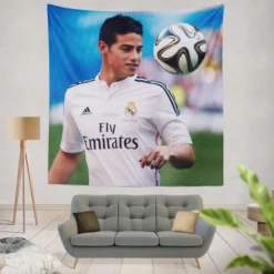 James Rodriguez Popular Real Madrid Football Player Tapestry