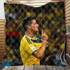 James Rodriguez Top Colombian Football Player Quilt Blanket