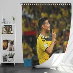 James Rodriguez Top Colombian Football Player Shower Curtain