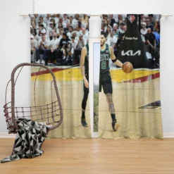 Jayson Tatum Popular NBA Basketball Player Window Curtain