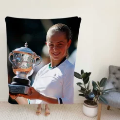 Jelena Ostapenko professional Tennis Player Fleece Blanket