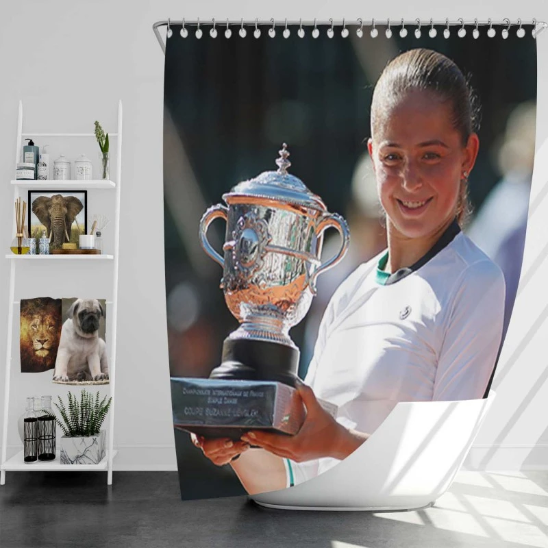 Jelena Ostapenko professional Tennis Player Shower Curtain
