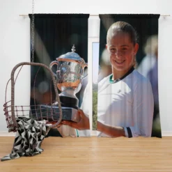 Jelena Ostapenko professional Tennis Player Window Curtain