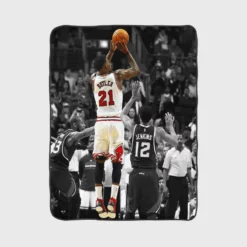 Jimmy Butler  Chicago Bulls Professional NBA Basketball Player Fleece Blanket 1