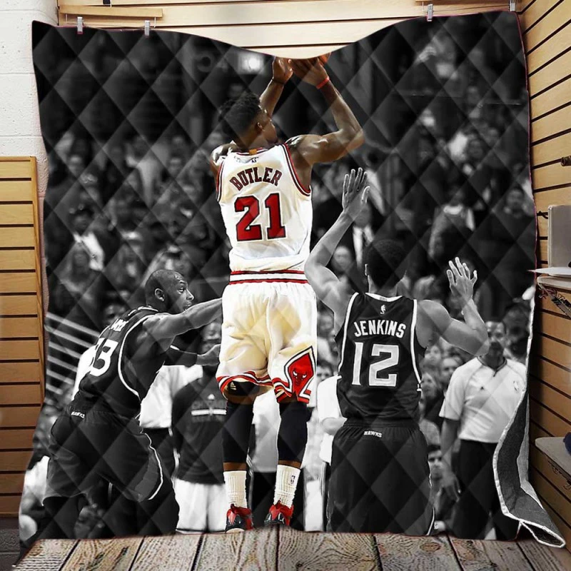 Jimmy Butler  Chicago Bulls Professional NBA Basketball Player Quilt Blanket