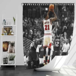 Jimmy Butler  Chicago Bulls Professional NBA Basketball Player Shower Curtain
