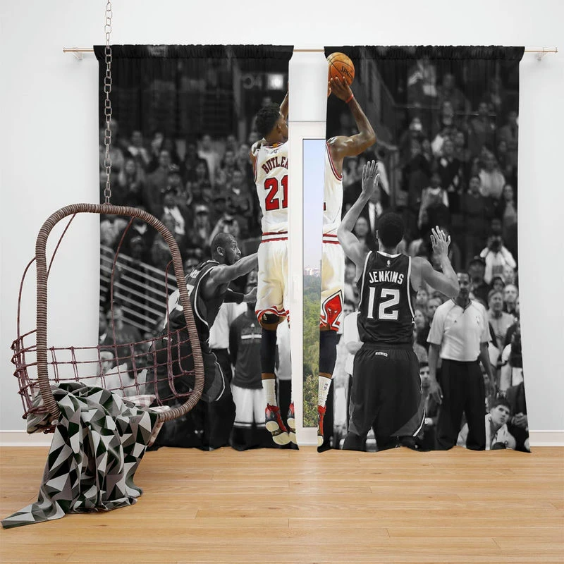 Jimmy Butler  Chicago Bulls Professional NBA Basketball Player Window Curtain