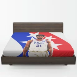 Joel Embiid Professional NBA Basketball Player Fitted Sheet 1