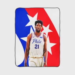 Joel Embiid Professional NBA Basketball Player Fleece Blanket 1