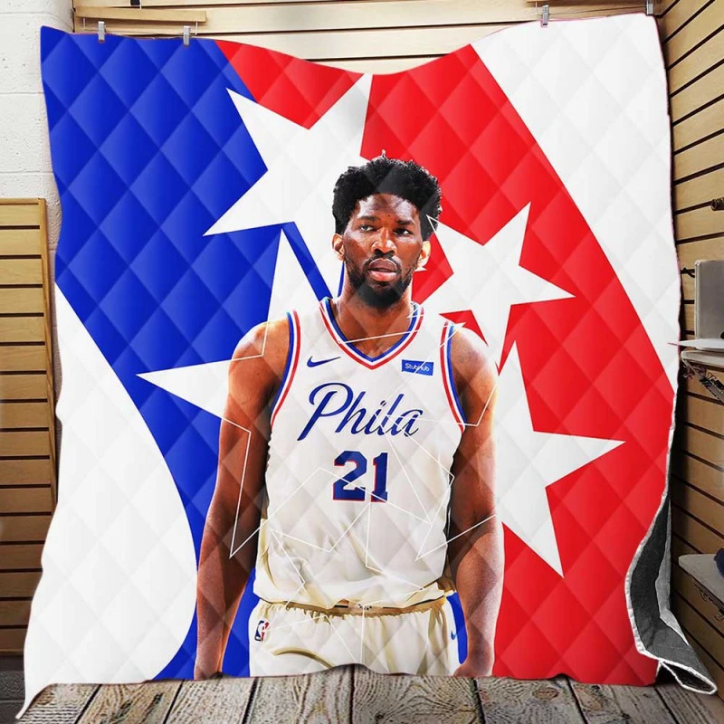 Joel Embiid Professional NBA Basketball Player Quilt Blanket
