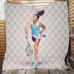 Johanna Konta Energetic British Tennis Player Quilt Blanket