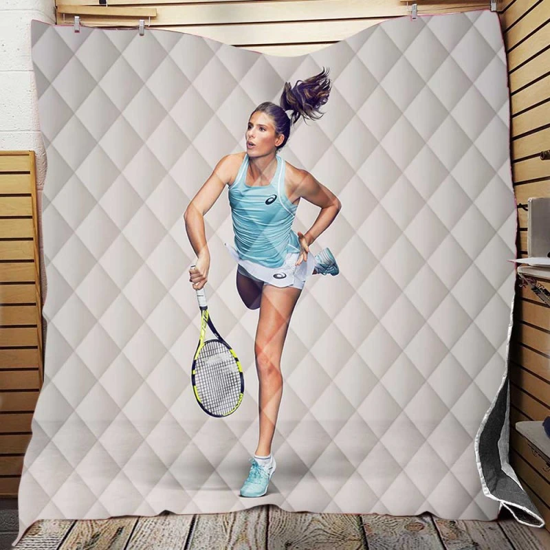 Johanna Konta Energetic British Tennis Player Quilt Blanket