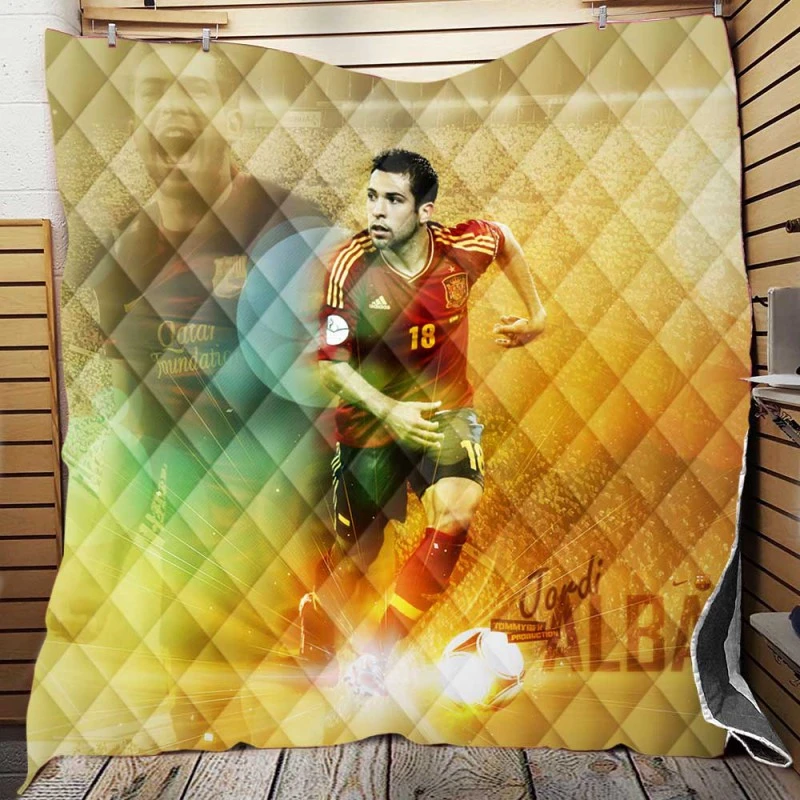 Jordi Alba Spanish Professional Football Club Quilt Blanket