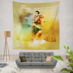 Jordi Alba Spanish Professional Football Club Tapestry