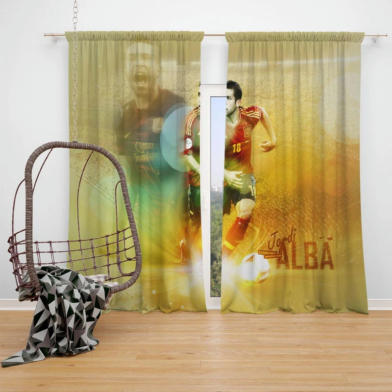 Jordi Alba Spanish Professional Football Club Window Curtain