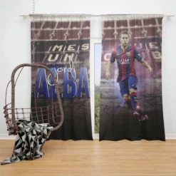 Jordi Alba Top Ranked Spanish Player Window Curtain