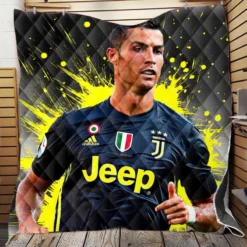 Juve Coppa Italia Sports Player Cristiano Ronaldo Quilt Blanket