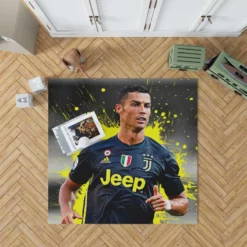 Juve Coppa Italia Sports Player Cristiano Ronaldo Rug