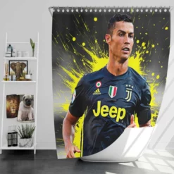 Juve Coppa Italia Sports Player Cristiano Ronaldo Shower Curtain