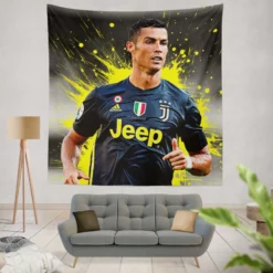 Juve Coppa Italia Sports Player Cristiano Ronaldo Tapestry