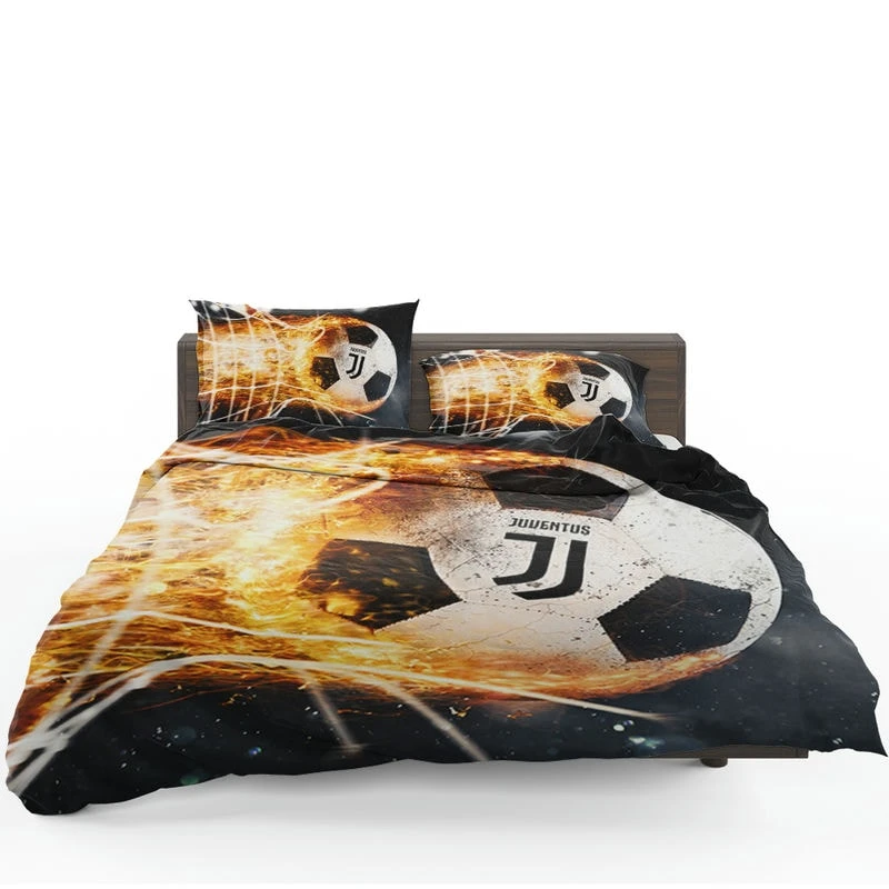 Juve Fire Ball Football Design Logo Bedding Set