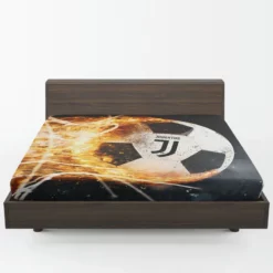 Juve Fire Ball Football Design Logo Fitted Sheet 1