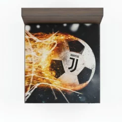 Juve Fire Ball Football Design Logo Fitted Sheet