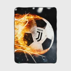 Juve Fire Ball Football Design Logo Fleece Blanket 1