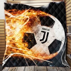 Juve Fire Ball Football Design Logo Quilt Blanket