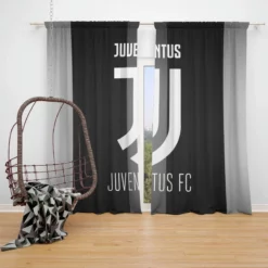 Juventus FC Classic Soccer Team Window Curtain