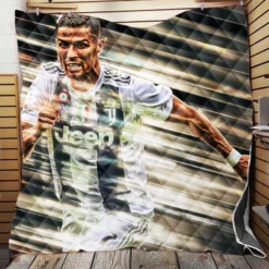 Juventus Portuguese Player Cristiano Ronaldo Quilt Blanket