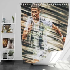 Juventus Portuguese Player Cristiano Ronaldo Shower Curtain