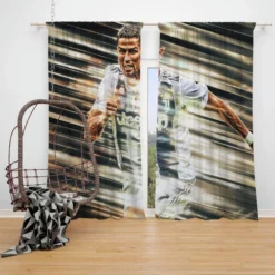 Juventus Portuguese Player Cristiano Ronaldo Window Curtain