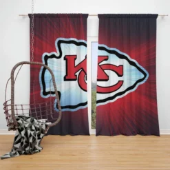 Kansas City Chiefs Professional NFL Football Club Window Curtain