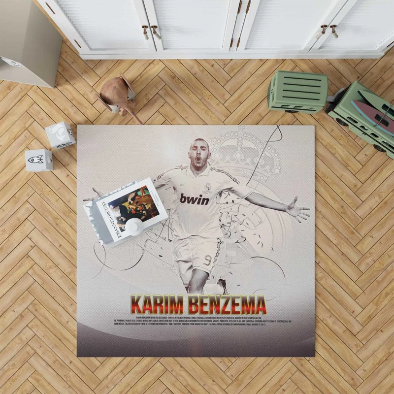 Karim Benzema Copa del Rey Sports Player Rug